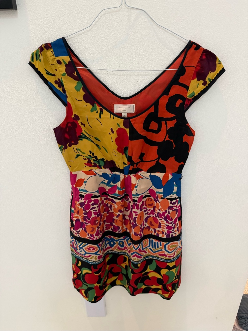 Moulinette Soeurs Multicolor V-Neck Patchwork Tunic